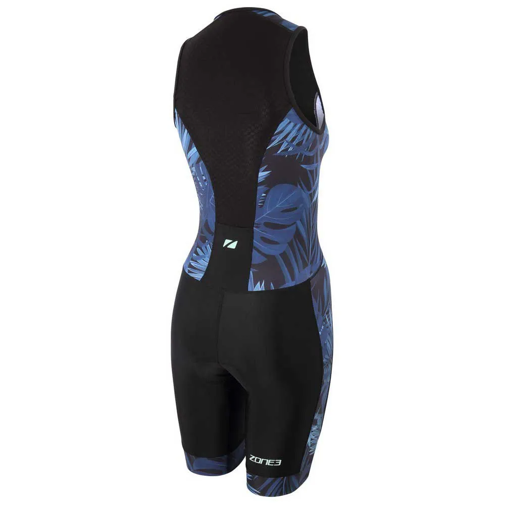 Zone3 Activate+ Tropical Palm ärmlös Triathlondräkt female, Navy / mint