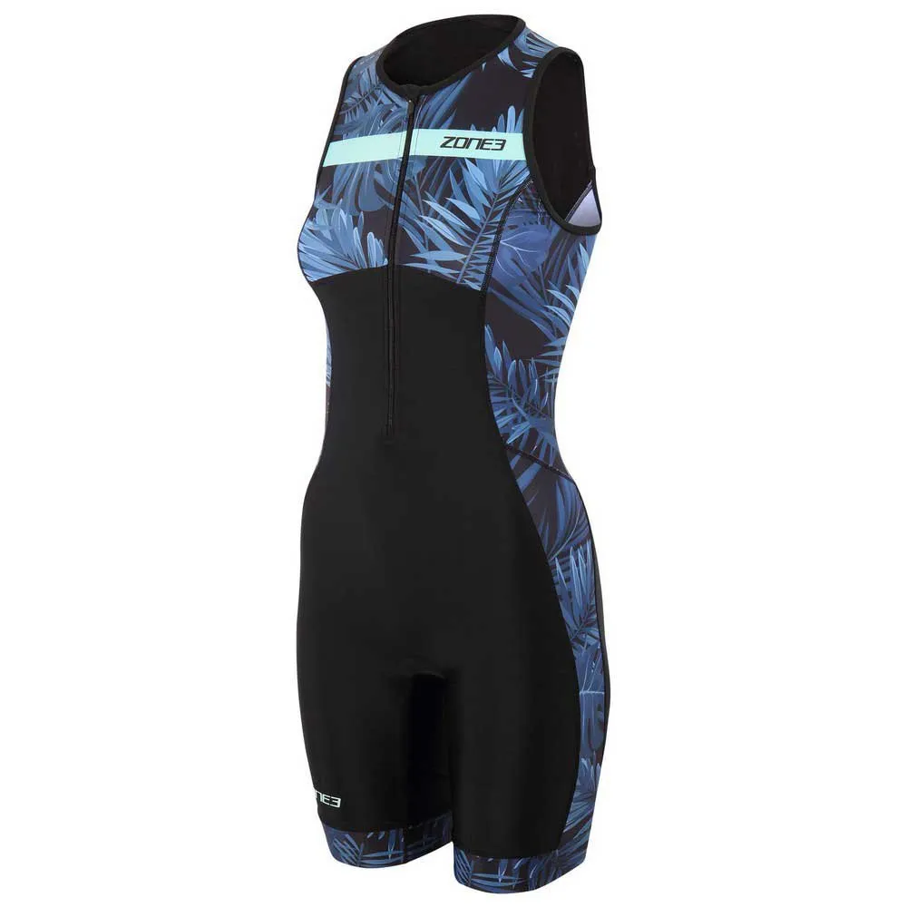 Zone3 Activate+ Tropical Palm ärmlös Triathlondräkt female, Navy / mint