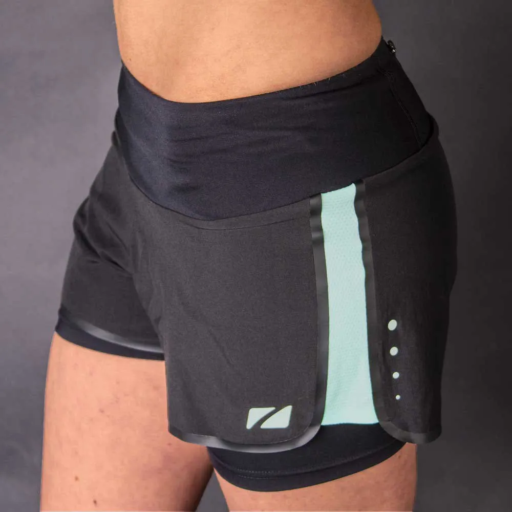 Zone3 Rx3 Compression 2-i-1 Shorts female, Black / mint