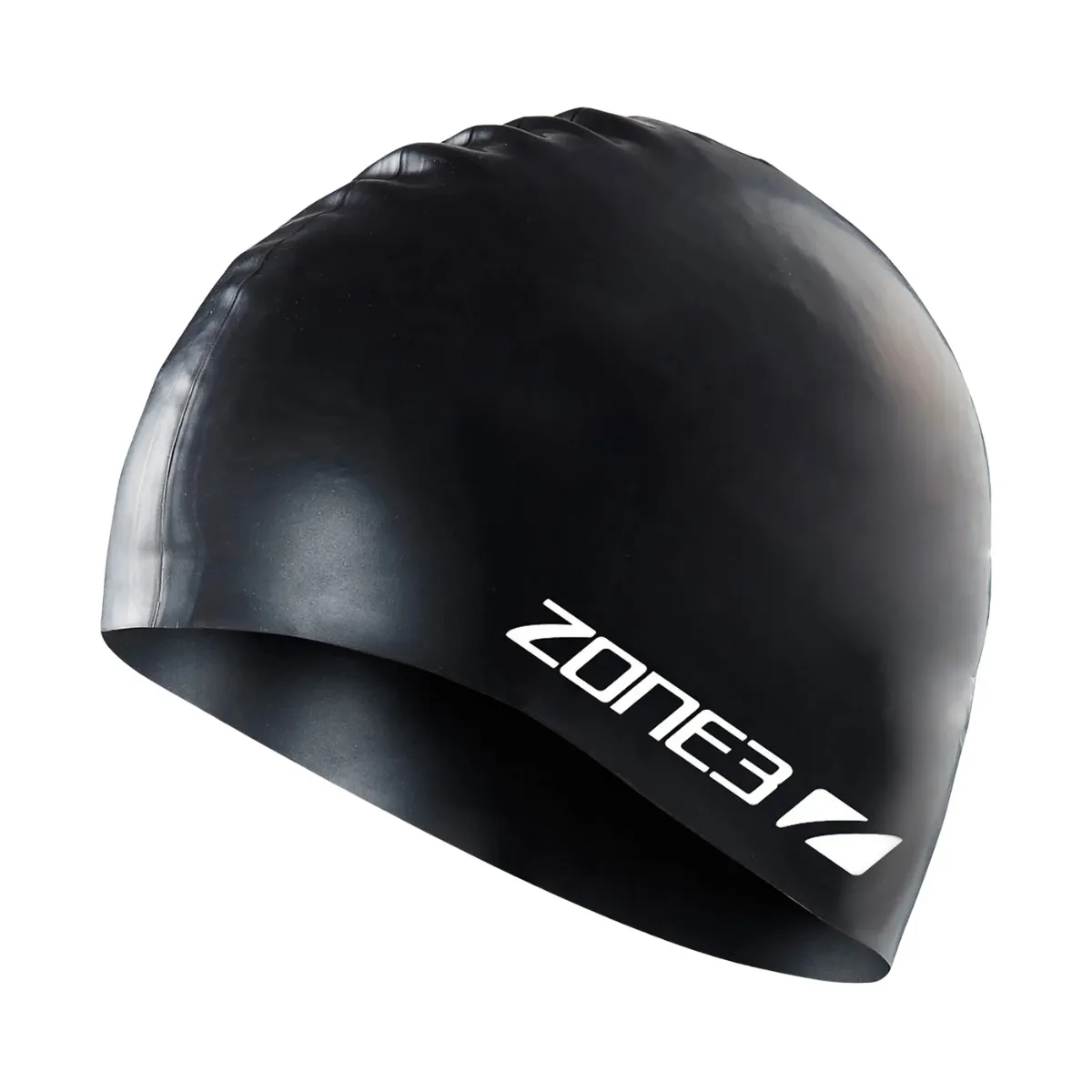 Zone3 Silicone Swim Cap, Black white Zone3 Silicone Swim Cap, Black white