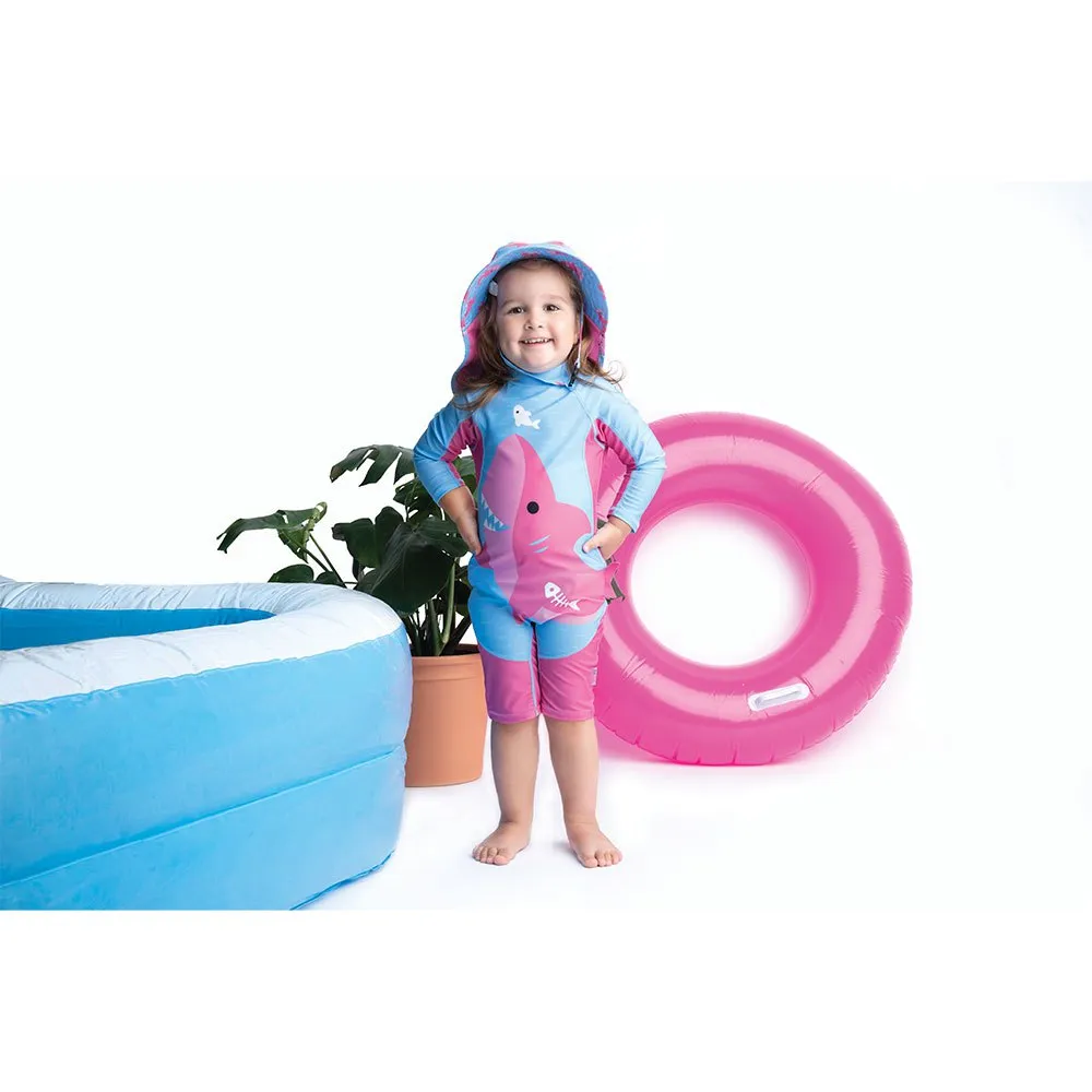 Zoocchini Haj Baby Långärmad Baddräkt Upf 50, Pink, 6-12MON