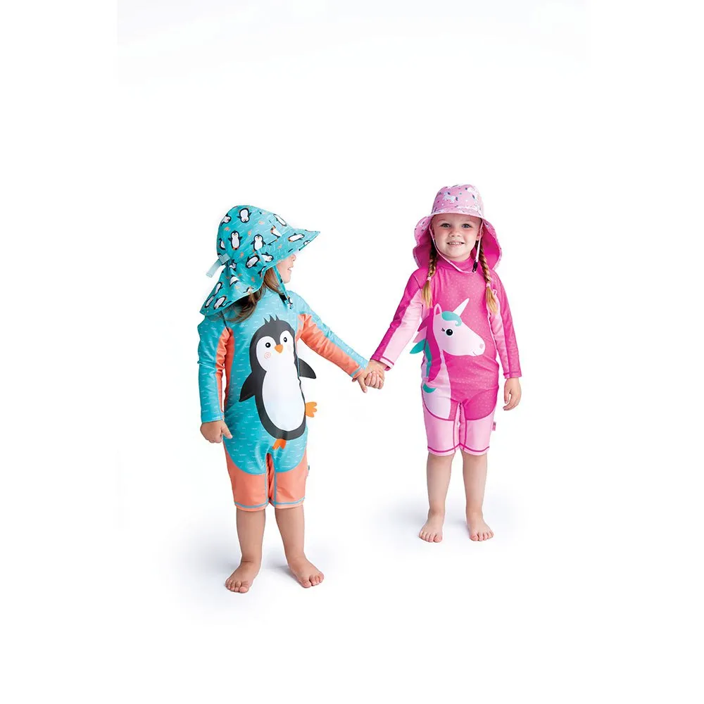 Zoocchini Pingvin Baby Långärmad Baddräkt Upf 50