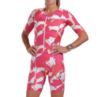 Zoot Aero Full Zip Blooms Kortärmad Triathlondräkt female