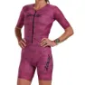 Zoot Aero Full Zip Digi Camo Kortärmad Triathlondräkt female, Pink