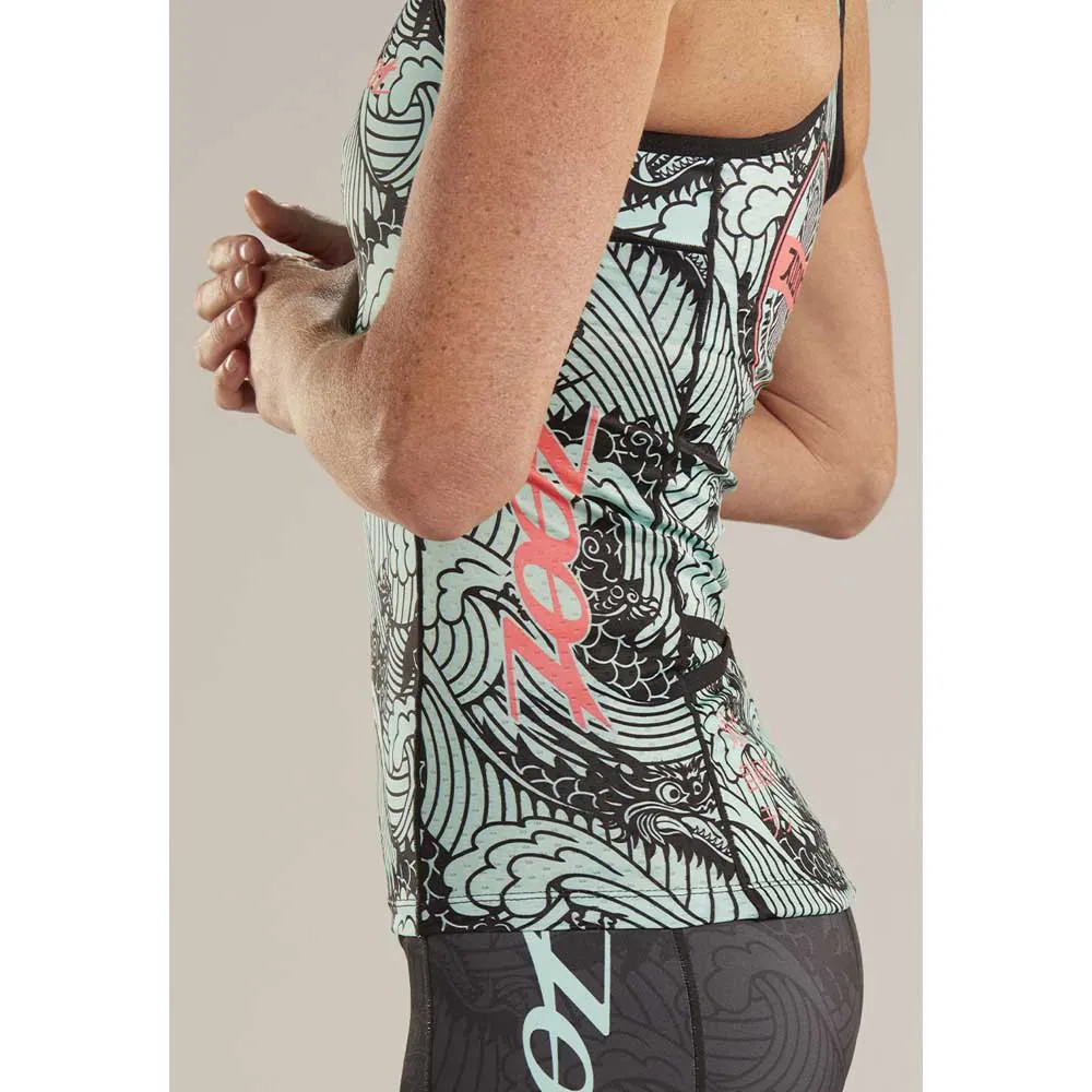 Zoot Ltd Racerback Tokyo Ärmlös Cykeltröja, Black / green, XXL Zoot Ltd Racerback Tokyo Ärmlös Cykeltröja, Black / green, XXL