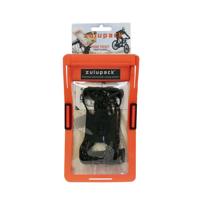 Zulupack Twist & Ride Styrtelefonhållare, Black / orange, One Size